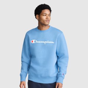 Powerblend Crewneck Sweatshirt. Classic Script Logo
