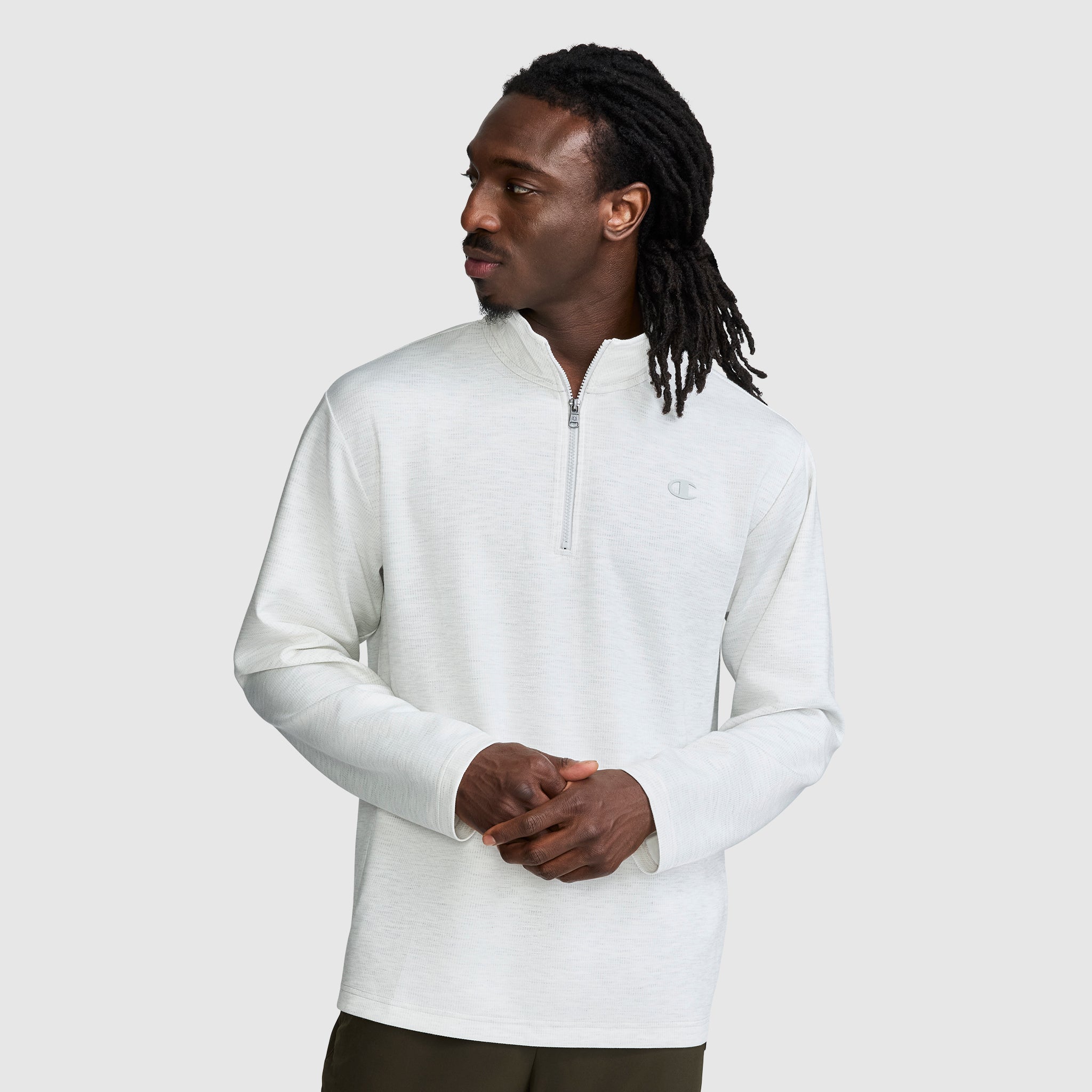 Sport Long Sleeve 1/4 Zip Mockneck. C Logo