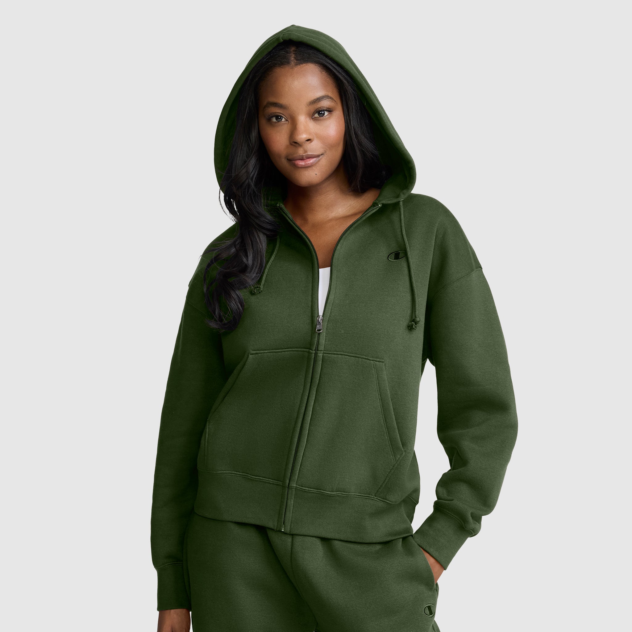 Powerblend Fleece Zip-Up Hoodie. C Logo - Image 2